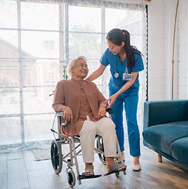 What makes a good nurse? compassion when assisting elderly patient is a key skill.