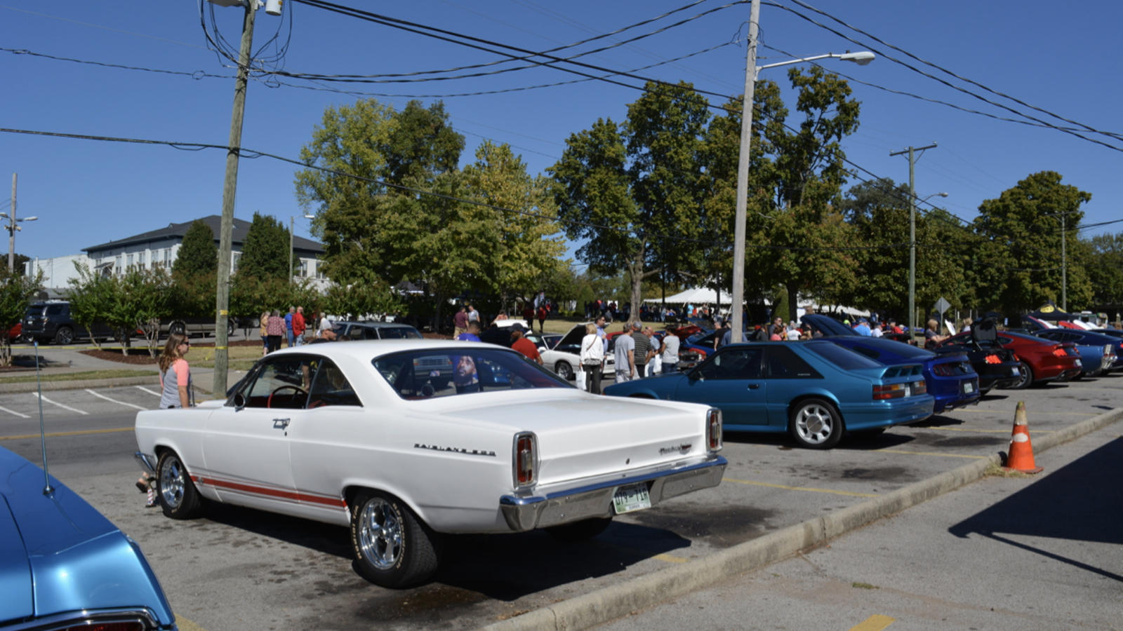 An alumni car on display at the nashville 100th anniversary alumni event