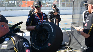 Kyle Martin of Lincoln Tech Denver campus in the Arrow Schmidt-Peterson team pit area.