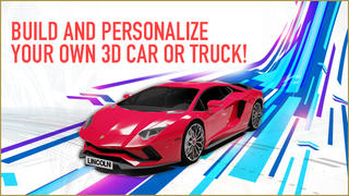 Choose a Cool Car, Paint the Color of Your Choice, and Customize your License Plate - Then View Your Car in 3D and Download!
